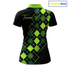 Load image into Gallery viewer, Womens Golf Polo Shirt Argyle Pattern Golf Shirts For Womens Funny White Green Golf Gifts NHT788