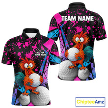 Load image into Gallery viewer, Colorful Funny Chicken Golf Jersey for Men Golf League Team Shirt