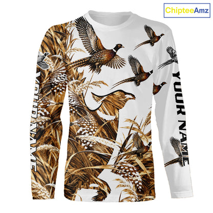 Upland Bird Pheasant Hunting Shirt Custom Wildlife Hunter Gift Performance Appare NHT1753