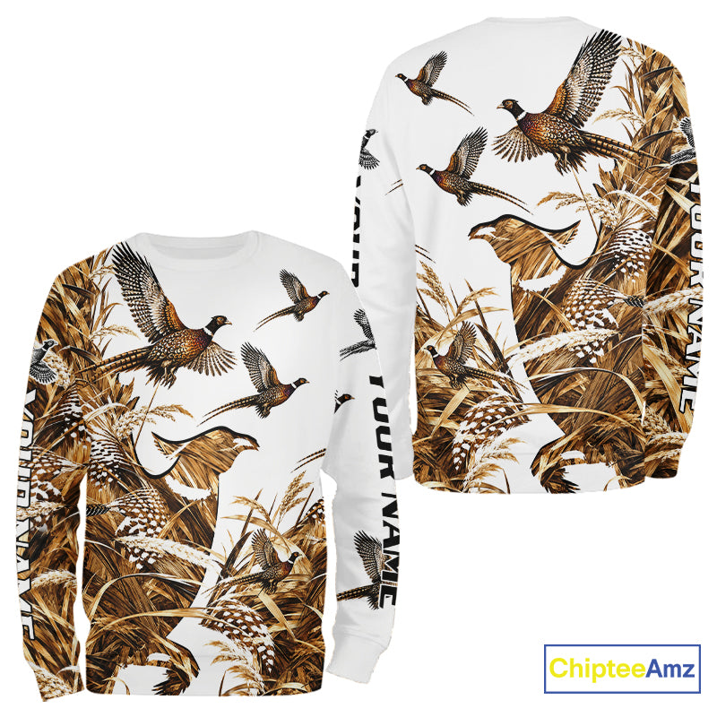 Upland Bird Pheasant Hunting Shirt Custom Wildlife Hunter Gift Performance Appare NHT1753