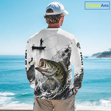 Load image into Gallery viewer, Largemouth Bass Fishing Long Sleeve Shirt Fisherman Boat DNA Art Graphic For Anglers For Men