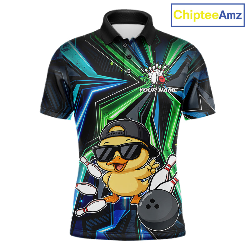 Custom Men Bowling Shirt With Funny Duck – Personalized Team Bowling Jersey, 3D Bowling Shirt NHT1411