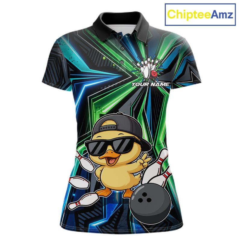 Custom Women Bowling Shirt With Funny Duck – Personalized Team Bowling Jersey, 3D Bowling Shirt NHT1411