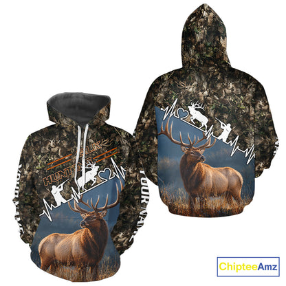 Timber Camouflage Elk Hunting Shirt Custom Hunter Gift Performance Apparel NHT1768