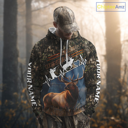 Timber Camouflage Elk Hunting Shirt Custom Hunter Gift Performance Apparel NHT1768