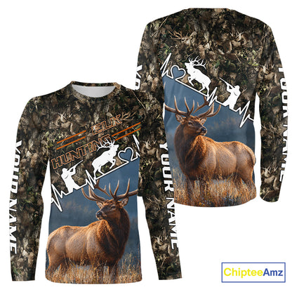 Timber Camouflage Elk Hunting Shirt Custom Hunter Gift Performance Apparel NHT1768