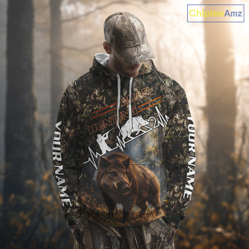 Timber Camouflage Boar Hunting Shirt Custom Hunter Gift Performance Apparel NHT1769