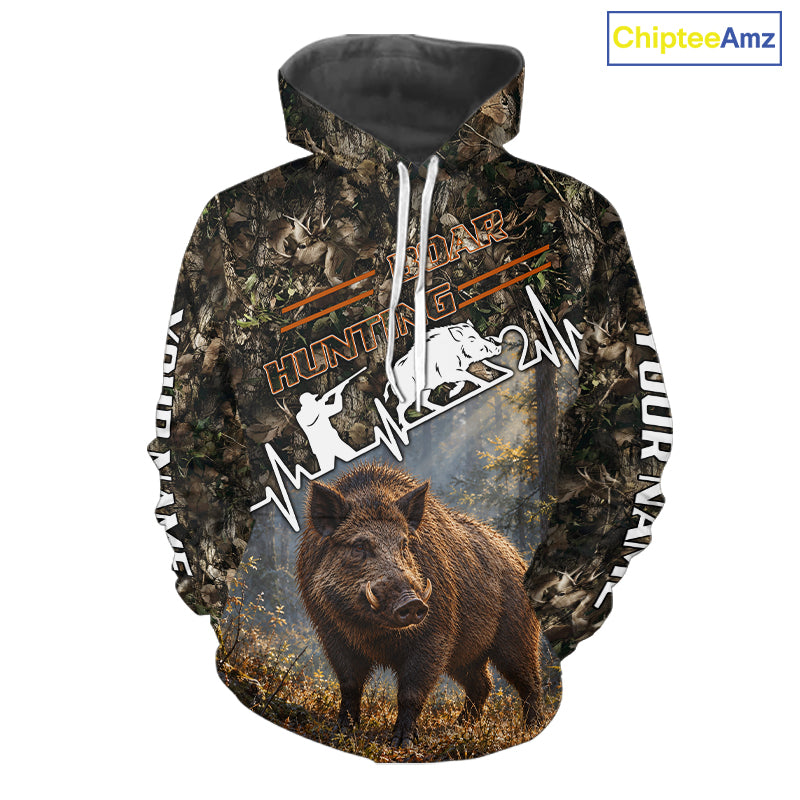 Timber Camouflage Boar Hunting Shirt Custom Hunter Gift Performance Apparel NHT1769