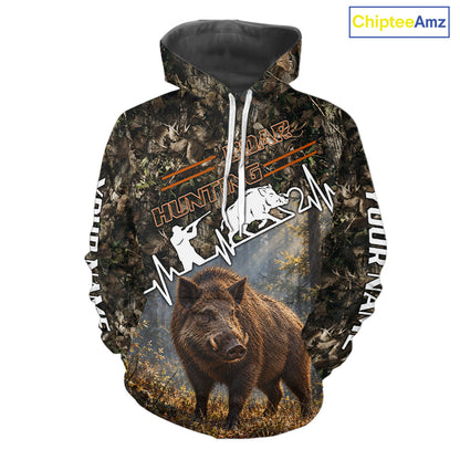 Timber Camouflage Boar Hunting Shirt Custom Hunter Gift Performance Apparel NHT1769