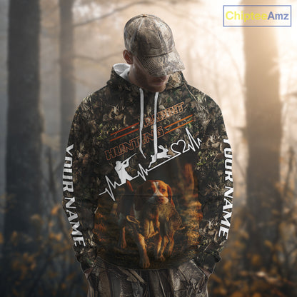 Timber Camouflage Rabbit With Beagle Hunting Shirt Custom Hunter Gift Performance Apparel NHT1770