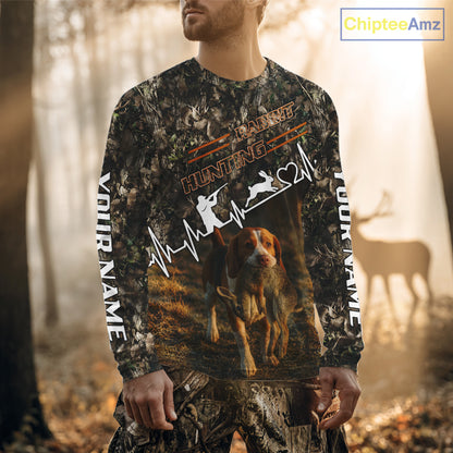 Timber Camouflage Rabbit With Beagle Hunting Shirt Custom Hunter Gift Performance Apparel NHT1770