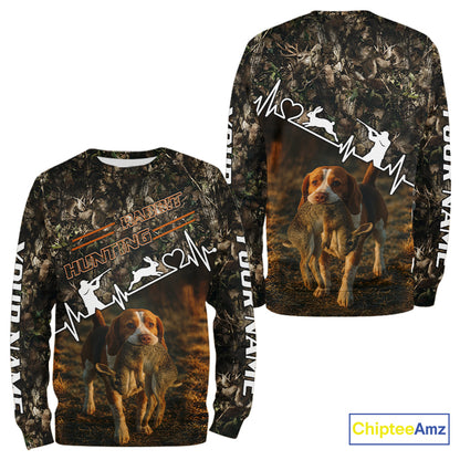 Timber Camouflage Rabbit With Beagle Hunting Shirt Custom Hunter Gift Performance Apparel NHT1770