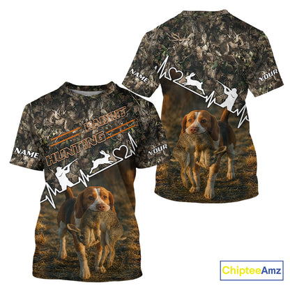 Timber Camouflage Rabbit With Beagle Hunting Shirt Custom Hunter Gift Performance Apparel NHT1770