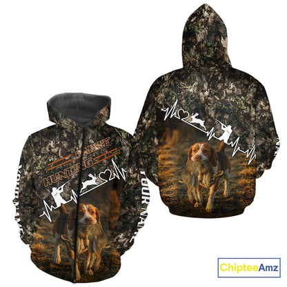 Timber Camouflage Rabbit With Beagle Hunting Shirt Custom Hunter Gift Performance Apparel NHT1770