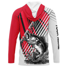 Load image into Gallery viewer, Largemouth Bass Fishing Shirts Long Sleeve Hooded Customize Name, Personalized Fishing Gift NHT381