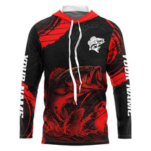 Load image into Gallery viewer, Personalized Bass Fishing Jerseys, Bass Fishing Long Sleeve Shirt| Red NHT382