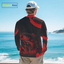 Load image into Gallery viewer, Personalized Bass Fishing Jerseys, Bass Fishing Long Sleeve Shirt| Red NHT382