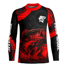 Load image into Gallery viewer, Personalized Bass Fishing Jerseys, Bass Fishing Long Sleeve Shirt| Red NHT382