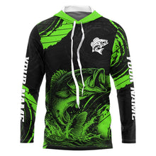 Load image into Gallery viewer, Personalized Bass Fishing Jerseys, Bass Fishing Scale Long Sleeve Shirt| Green NHT386