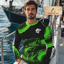 Load image into Gallery viewer, Personalized Bass Fishing Jerseys, Bass Fishing Scale Long Sleeve Shirt| Green NHT386