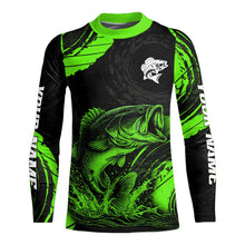 Load image into Gallery viewer, Personalized Bass Fishing Jerseys, Bass Fishing Scale Long Sleeve Shirt| Green NHT386
