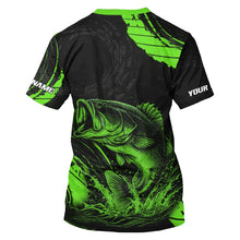 Load image into Gallery viewer, Personalized Bass Fishing Jerseys, Bass Fishing Scale T-Shirt| Green NHT386
