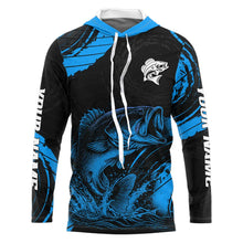 Load image into Gallery viewer, Personalized Bass Fishing Jerseys, Bass Fishing Scale Long Sleeve Shirt| Blue NHT387