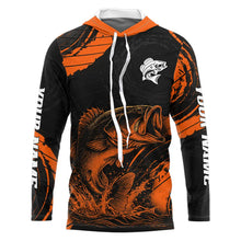 Load image into Gallery viewer, Personalized Bass Fishing Jerseys, Bass Fishing Scale Long Sleeve Shirt| Orange NHT388