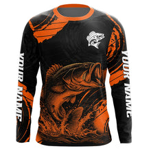 Load image into Gallery viewer, Personalized Bass Fishing Jerseys, Bass Fishing Scale Long Sleeve Shirt| Orange NHT388