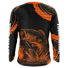 Load image into Gallery viewer, Personalized Bass Fishing Jerseys, Bass Fishing Scale Long Sleeve Shirt| Orange NHT388