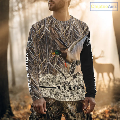 Best Mallard Duck Hunting Shirts, Customized Name All Over Print Shirts For Hunters NHT272