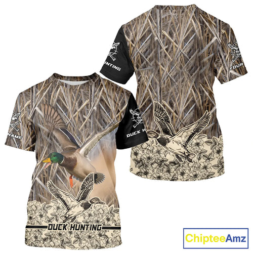 Best Mallard Duck Hunting Shirts, Customized Name All Over Print Shirts For Hunters NHT272