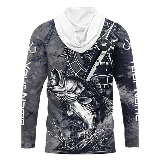 Personalized Bass Performance Fishing Shirts , Bass Compass Tournament Shirts NHT389