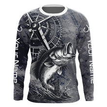 Load image into Gallery viewer, Personalized Bass Performance Fishing Shirts , Bass Compass Tournament Shirts NHT389