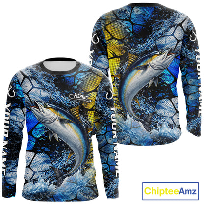 Tuna Fishing Customize Name Long Sleeve Fishing Shirts, Personalized Tuna Fishing Gift NHT438