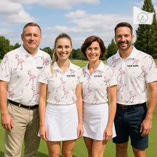 Load image into Gallery viewer, Personalized Argyle Funny Flamingo Pattern Polo Shirt - Custom Golf Team Gift NHT1009