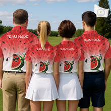 Load image into Gallery viewer, Custom Name Team Name Watermelon Womens Golf Polo Shirt - Funny Cartoon Golf Clothing NHT1175