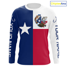 Load image into Gallery viewer, Texas Slam Long Sleeve Jersey With Redfish, Trout &amp; Flounder Texas Saltwater Fishing Shirt For Men 
