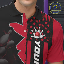 Load image into Gallery viewer, Men's Custom Bowling Tournament Polo Shirt &amp; 1/4 Zip – Personalized Team Bowling Jersey| Red NHT1199
