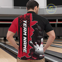 Load image into Gallery viewer, Men's Custom Bowling Tournament Polo Shirt &amp; 1/4 Zip – Personalized Team Bowling Jersey| Red NHT1199