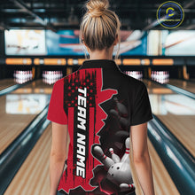 Load image into Gallery viewer, Women's Custom Bowling Tournament Polo Shirt &amp; 1/4 Zip – Personalized Team Bowling Jersey| Red NHT1199