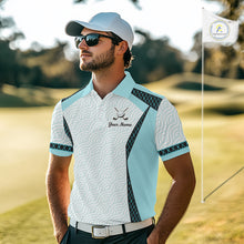 Load image into Gallery viewer, Personalized Aqua Sea Wave Golf Shirt With Name, Elegant Men's Sportswear, Stylish Men Golf Jersey NHT704