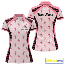Load image into Gallery viewer, Custom  Womens Flamingo Golf Polo, Personalized Pink Flamingo Golf Shirt With Name, Gift For Golfer NHT705