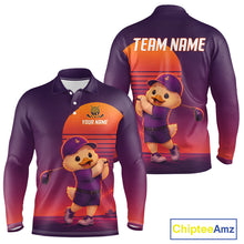 Load image into Gallery viewer, Personalized Duck Golf Shirt - Retro Sunset Golf Polo Shirt For Men