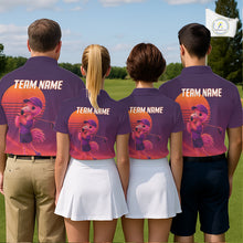 Load image into Gallery viewer, Personalized Flamingo Golf Shirt - Retro Sunset Golf Polo Shirt For Men NHT1039