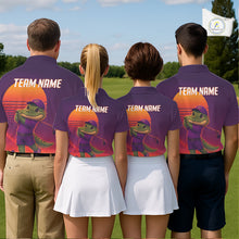Load image into Gallery viewer, Personalized Alligator Golf Shirt - Retro Sunset Womens Golf Polo Shirt NHT1040