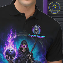 Load image into Gallery viewer, Custom Personalized Team Bowling Jersey With Name, Men's Grim Reaper Bowling Shirt &amp; Quarter Zip NHT1200