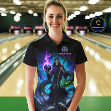 Load image into Gallery viewer, Custom Personalized Team Bowling Jersey With Name, Women's Grim Reaper Bowling Shirt &amp; Quarter Zip NHT1200