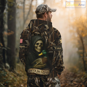 Duck Hunting Camouflage US Flag Custom 3D All Over Printed Shirts Personalized Hunting gift NHT106