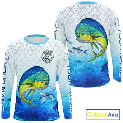 Custom Mahi Mahi Fishing Shirt Long Sleeve, Personalized Dorado Fishing Jersey For Men NHT1499